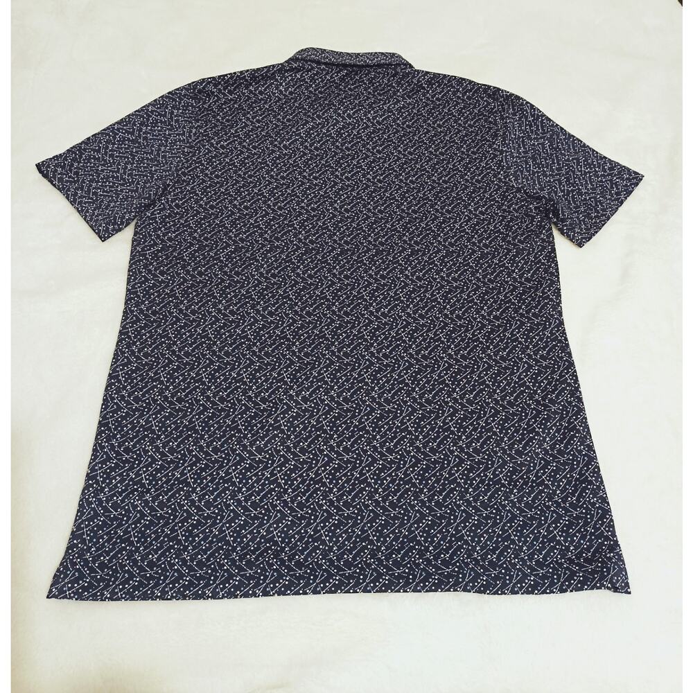 NWT Mizzen Main Halyard Polo Shirt Mens Large Navy Indigo Confetti Stretch Trim - Picture 4 of 9